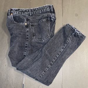 Zara Size 2 High Rise Faded Black Distress Denim Jeans